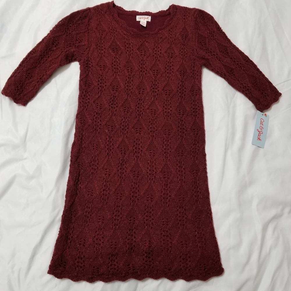 Little girl burgundy dress 6/6X
